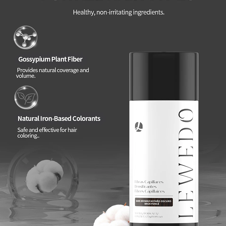 LEWEDO-polvo de fibra para el cabello, 25g, queratina, fibra para construcción del cabello, polvo para el crecimiento del cabello, polvo para peinar el cabello, producto para el crecimiento del cabel 18