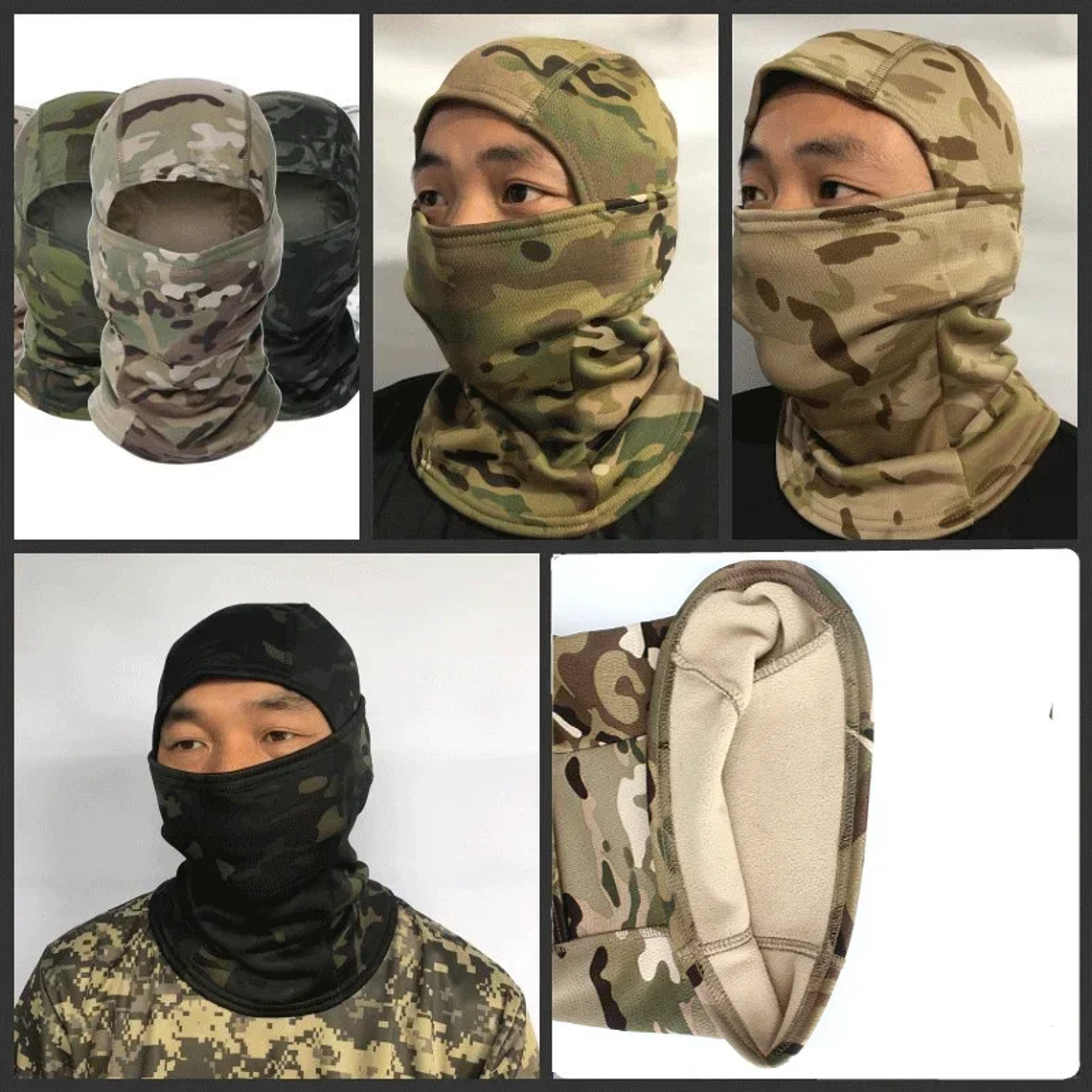 Pasamontañas de camuflaje polar de invierno para caza al aire libre, ciclismo, senderismo, esquí, bufanda, máscara facial a prueba de viento para hombres 15