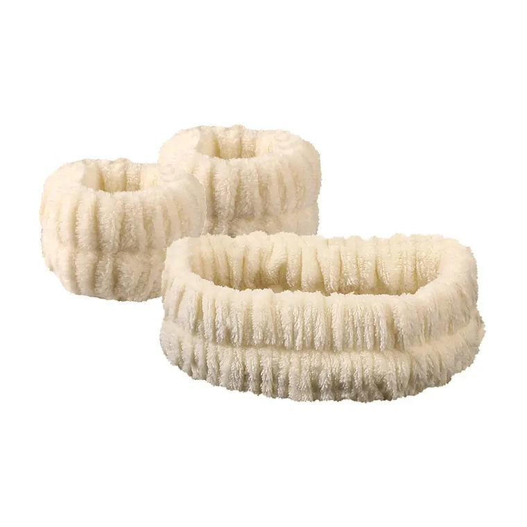 Diadema con lazo, conjunto de muñequera, toalla elástica suave para lavado de cara, ducha, maquillaje, Yoga, deportes, diadema para el cuidado de la piel para mujeres y niñas 12