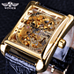 Winner Retro Mechanical Watches With Leather Band Hollow Out Luxury Watch for Men Waterproof Rectangle Automatic Movement Clock - thumbnail 1