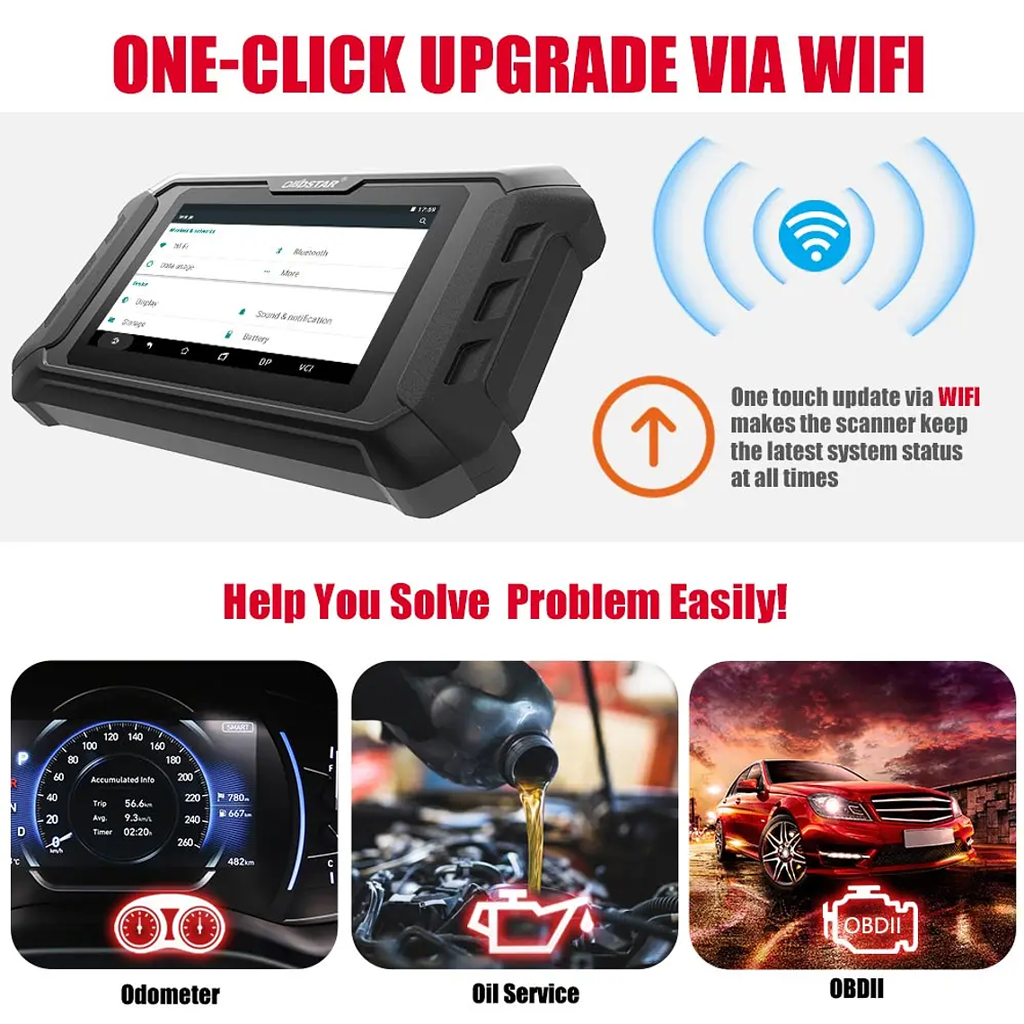 OBDSTAR ODOMASTER Read&Clear DTC Oil Reset OBD Scanner Diagnostic Tools Car OBDSTAR ODO MASTER for CHRYSLER &DODGE&JEEP PK X300M 3