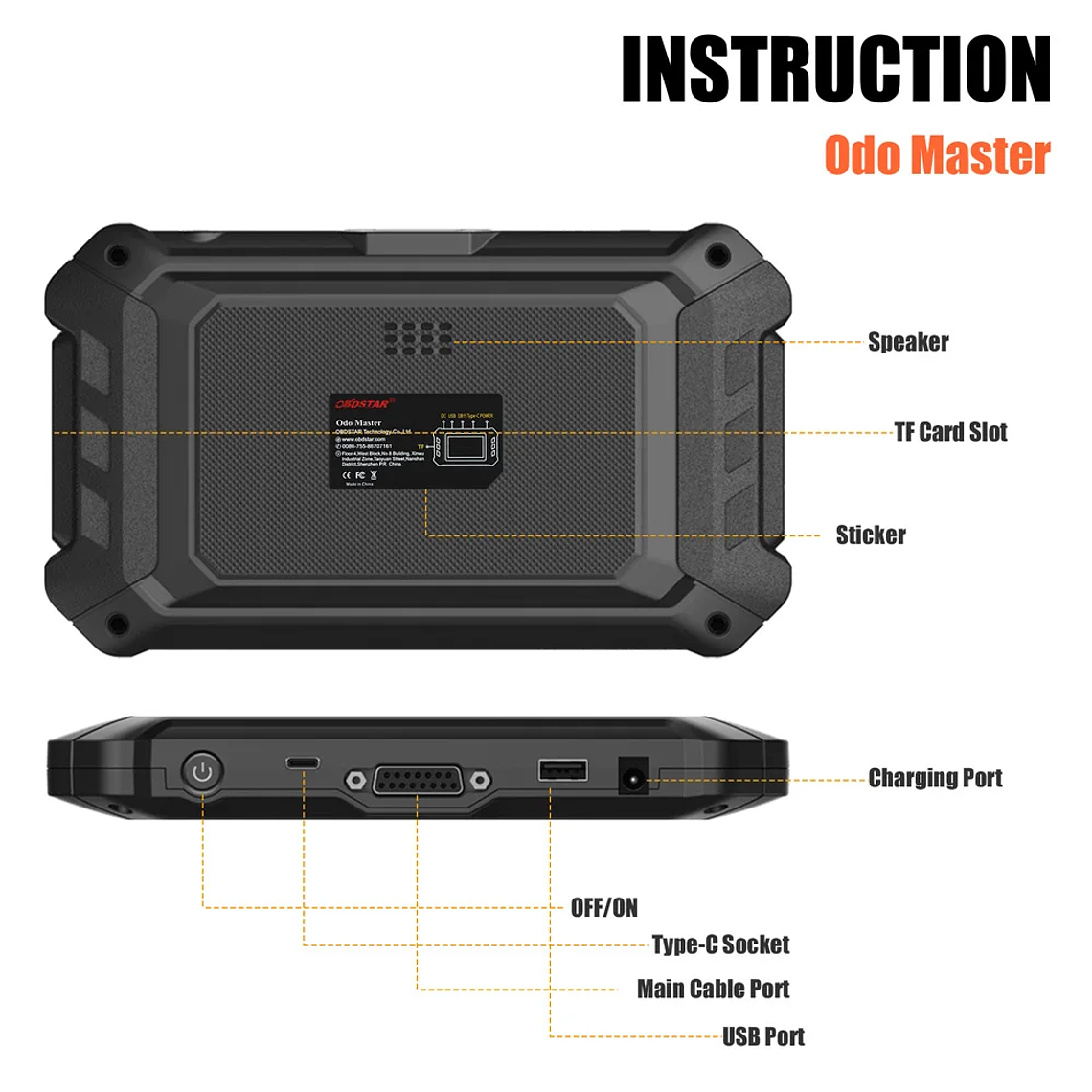 OBDSTAR ODOMASTER Read&Clear DTC Oil Reset OBD Scanner Diagnostic Tools Car OBDSTAR ODO MASTER for CHRYSLER &DODGE&JEEP PK X300M 6