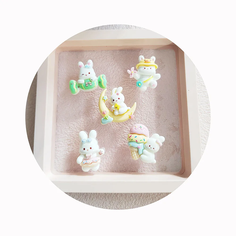Cute Cartoon Ice Cream Candy Rabbit Flat Back Resin Cabochons Scrapbooking DIY Jewelry Craft Decoration Accessories 7