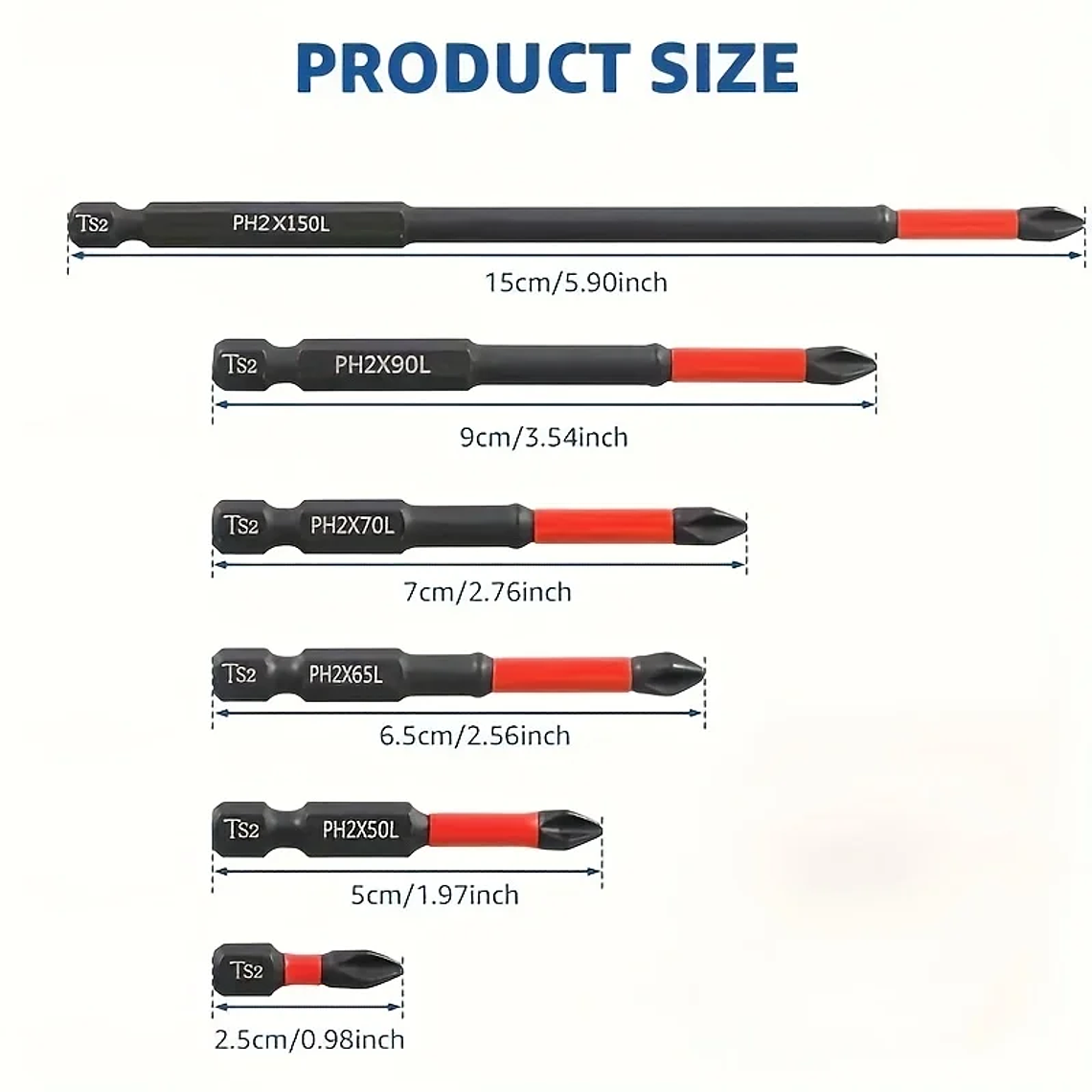 Juego de brocas magnéticas antideslizantes de 3/6/12 piezas, acero S2, brocas cruzadas y de impacto, adecuadas para conductores eléctricos y manuales 2