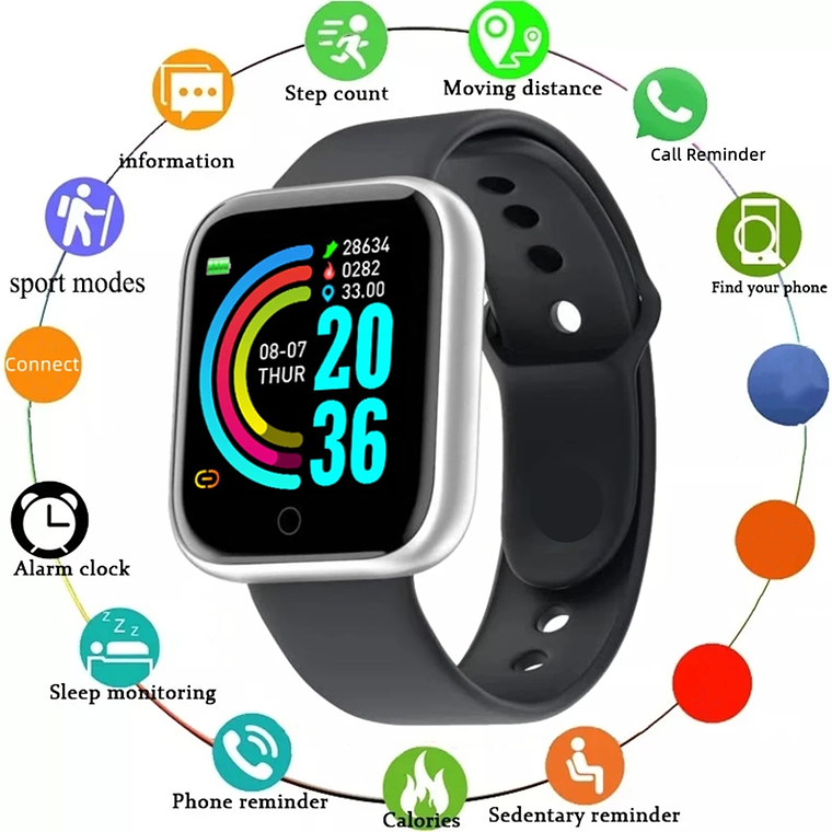 Reloj inteligente para hombre y mujer, pulsera con mensaje, Monitor de Fitness, regalo de cumpleaños, reloj electrónico para Android IOS 7