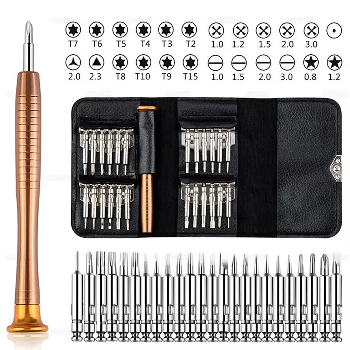Juego de destornilladores de precisión para ordenador portátil, Kit de reparación profesional 152/25 en 1, T5, T6, Torx 9