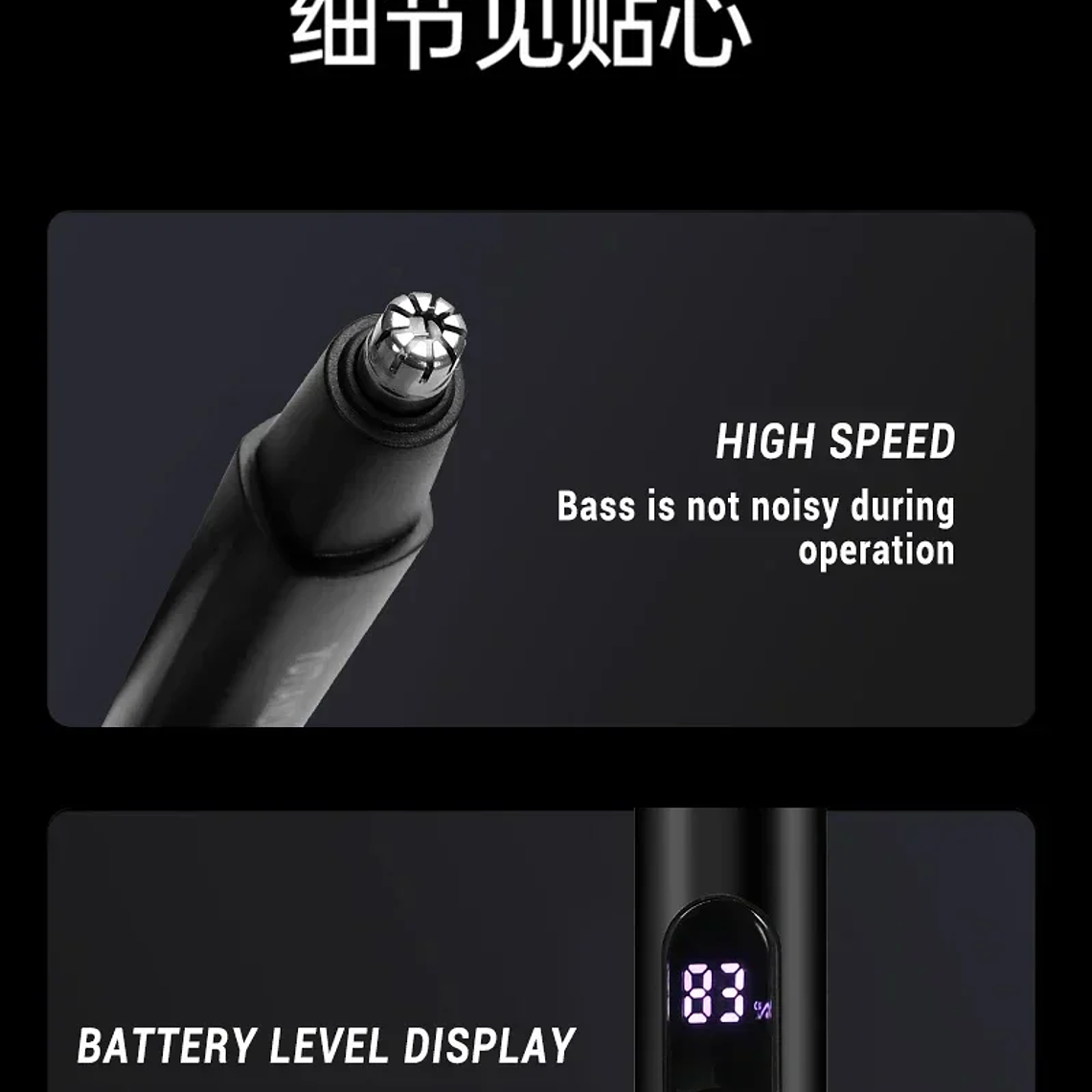 Cortadora de pelo eléctrica portátil 2 en 1 para hombres, cortadora de pelo para orejas y nariz, profesional, indolora, 2024 35