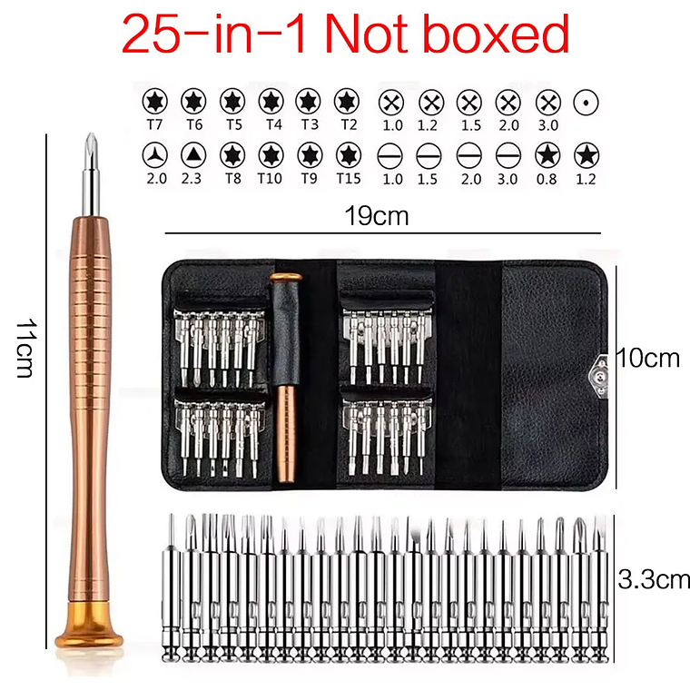 Juego de destornilladores de precisión para ordenador portátil, Kit de reparación profesional 152/25 en 1, T5, T6, Torx 2