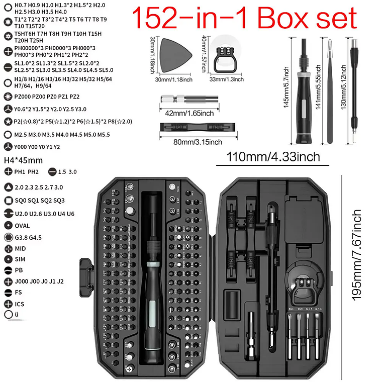 Juego de destornilladores de precisión para ordenador portátil, Kit de reparación profesional 152/25 en 1, T5, T6, Torx 3