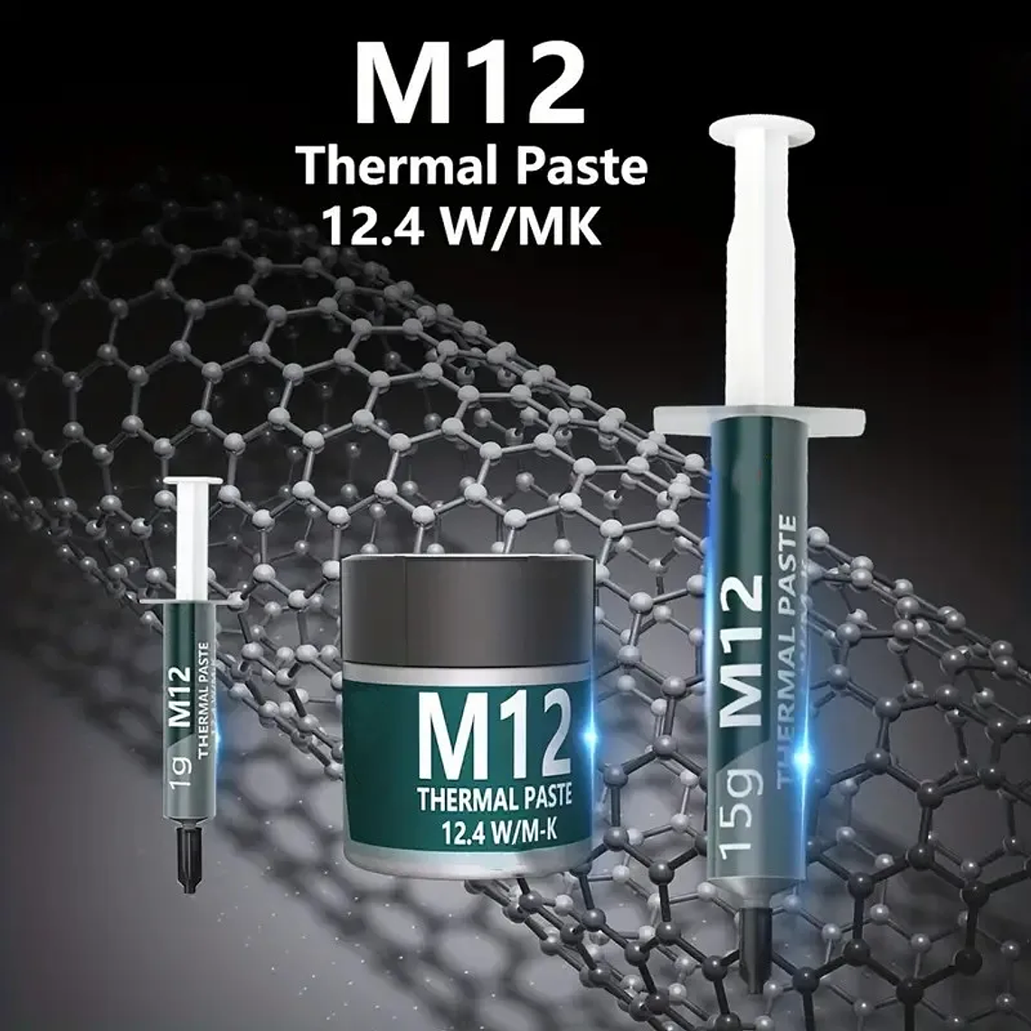 Pasta térmica EP, pasta de grasa conductora térmica de rendimiento 12,4 W/MK 1/4/8/15/30g para juegos, PC, PS5, CPU, refrigeración GPU 2