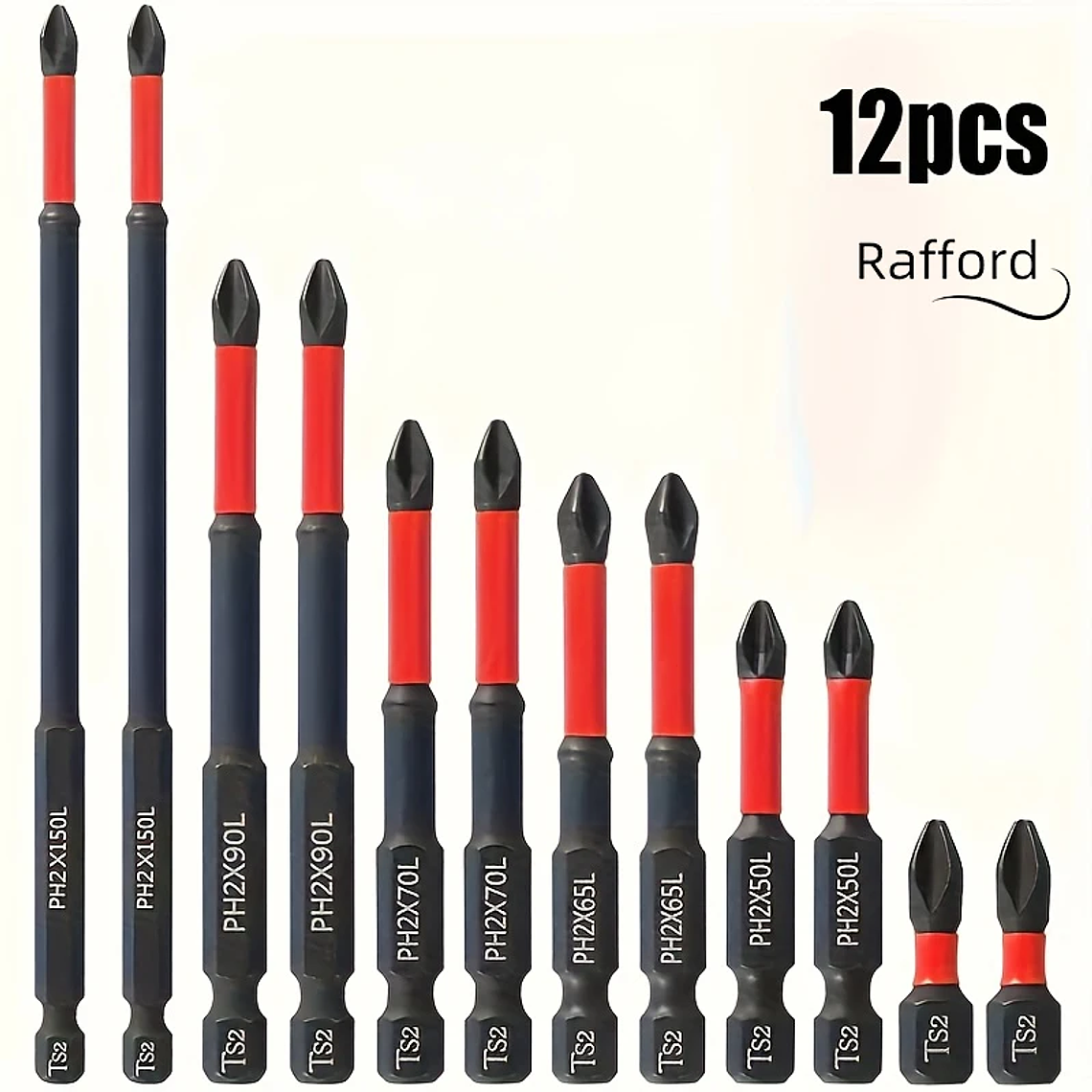 Juego de brocas magnéticas antideslizantes de 3/6/12 piezas, acero S2, brocas cruzadas y de impacto, adecuadas para conductores eléctricos y manuales 9