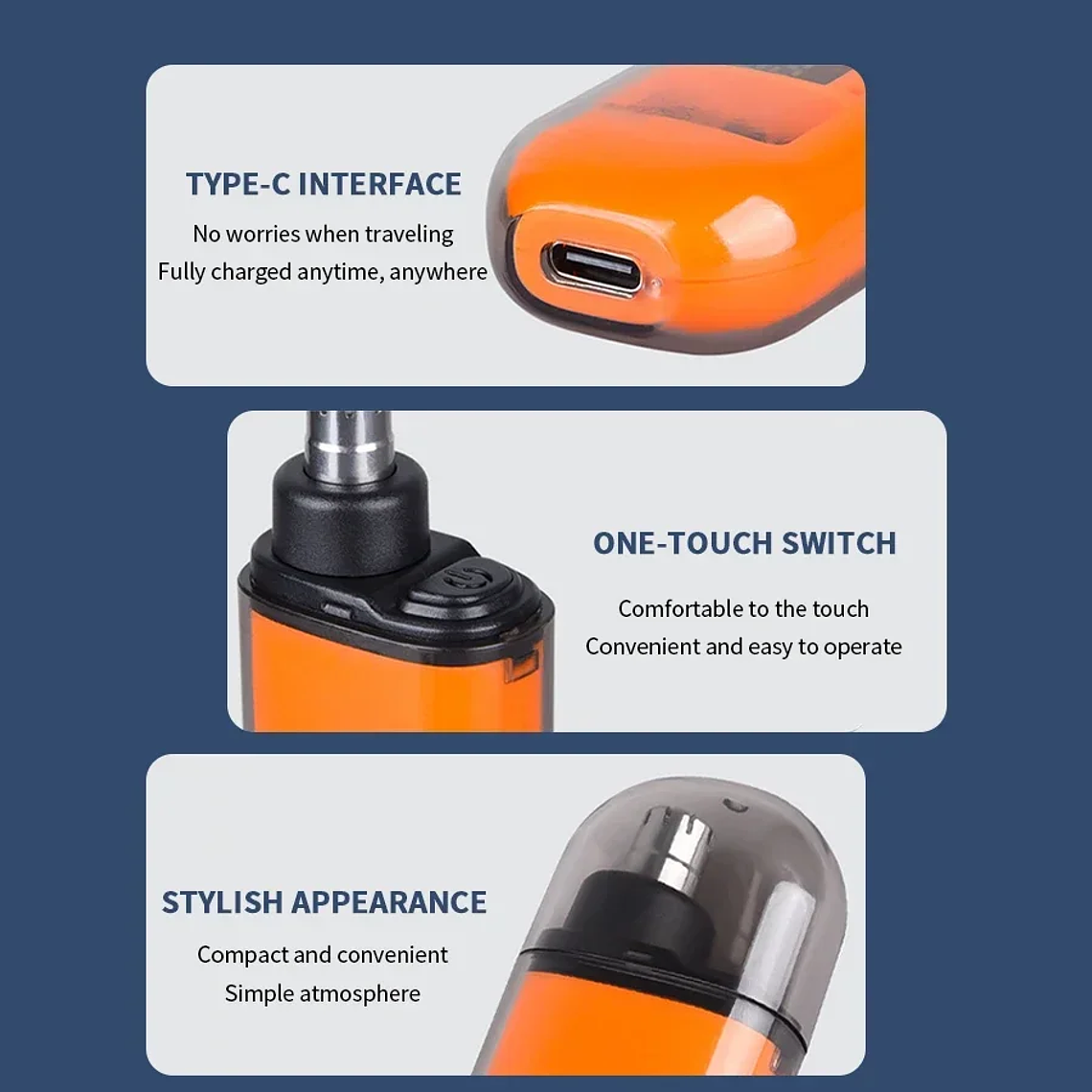 Cortadora de pelo eléctrica portátil 2 en 1 para hombres, cortadora de pelo para orejas y nariz, profesional, indolora, 2024 19