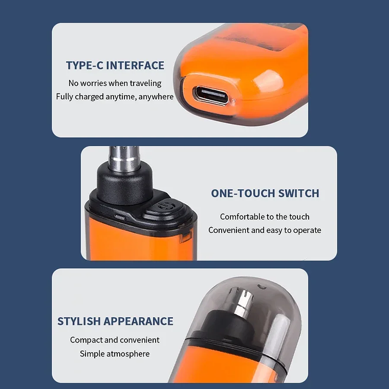 Cortadora de pelo eléctrica portátil 2 en 1 para hombres, cortadora de pelo para orejas y nariz, profesional, indolora, 2024 19