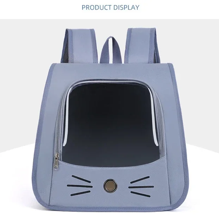 Bolsa de transporte para gatos, mochila para gatos, bolsa de hombro portátil transpirable para exteriores, portador de transporte para perros pequeños 14