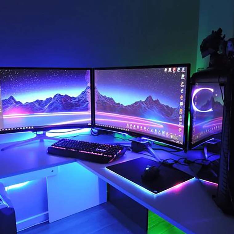 Cinta de luz LED con Bluetooth y USB, cinta Flexible de luces RGB, 5050 SMD, 5V, diodo autoadhesivo para TV y Escritorio 15