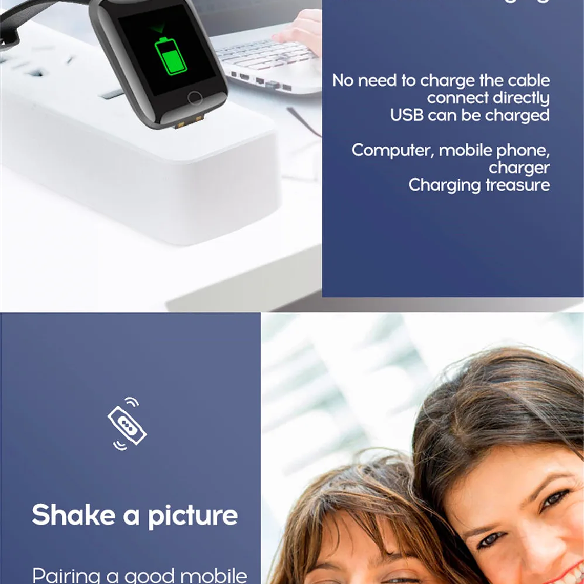 Reloj inteligente para hombre y mujer, pulsera con mensaje, Monitor de Fitness, regalo de cumpleaños, reloj electrónico para Android IOS 20