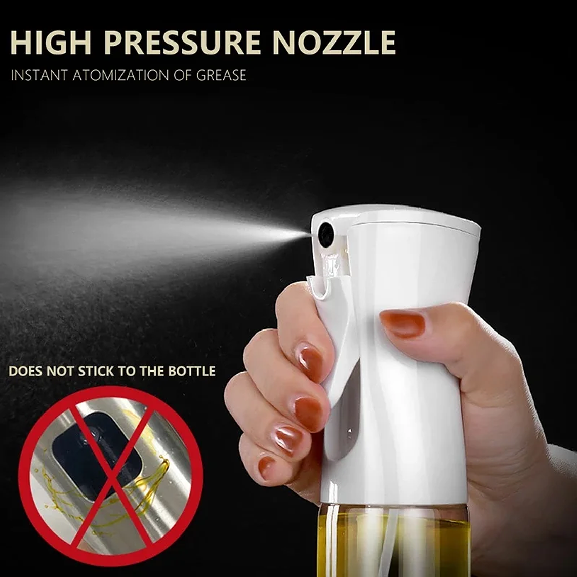 Botella pulverizadora de aceite de 200/300/500ml, pulverizador de aceite de oliva para cocinar barbacoa, pulverizador de aceite para hornear de plástico, botella vacía, botella de vinagre o cepillo  37