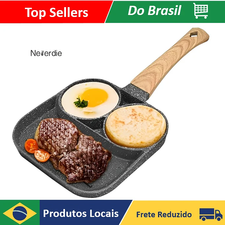 Mármol antiadherente de 3 agujeros para comida separada de huevos Rapida - Neverdie Store 1