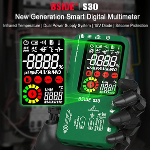 BSIDE-multímetro Digital inteligente de 15V, medidor de temperatura infrarroja, diodo LED, RMS verdadero, 9999 CC, voltaje de CA, recargable, DMM