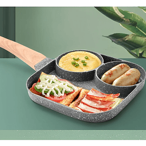 Mármol antiadherente de 3 agujeros para comida separada de huevos Rapida - Neverdie Store
