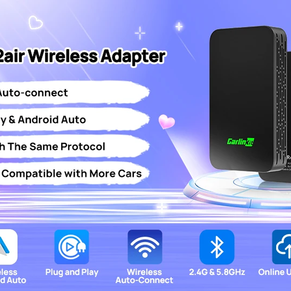 8G+128G Carlinkit CarPlay Ai Box LED Android 13 Inalámbrico Android Auto CarPlay Video TV Box Qualcomm SM6225 Caja de transmisión de 8 núcleos para VW Ford Kia Toyota Honda Benz MG BYD Mazda 11