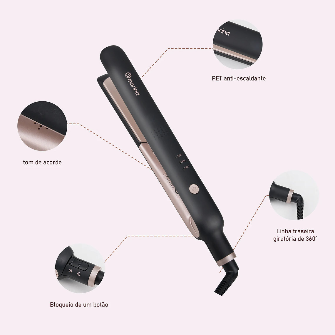 Plancha de pelo profesional, alisador de pelo 5