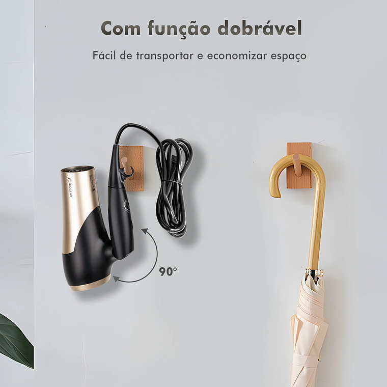 Secador de pelo profesional, 110/220V, 1800W, negro/dorado, de Brasil 6