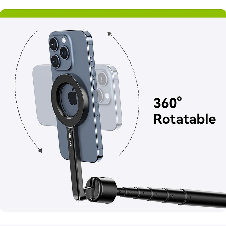 Ulanzi MG-003 Pro trípode magnético para palo Selfie para teléfono 1,36 m trípode Selfie extensible para iPhone 15 14 13 12 Vlog transmisión en vivo 12