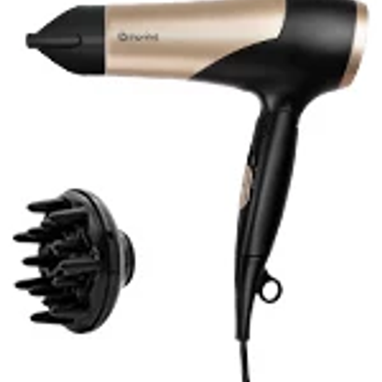 Secador de pelo profesional, 110/220V, 1800W, negro/dorado, de Brasil 10