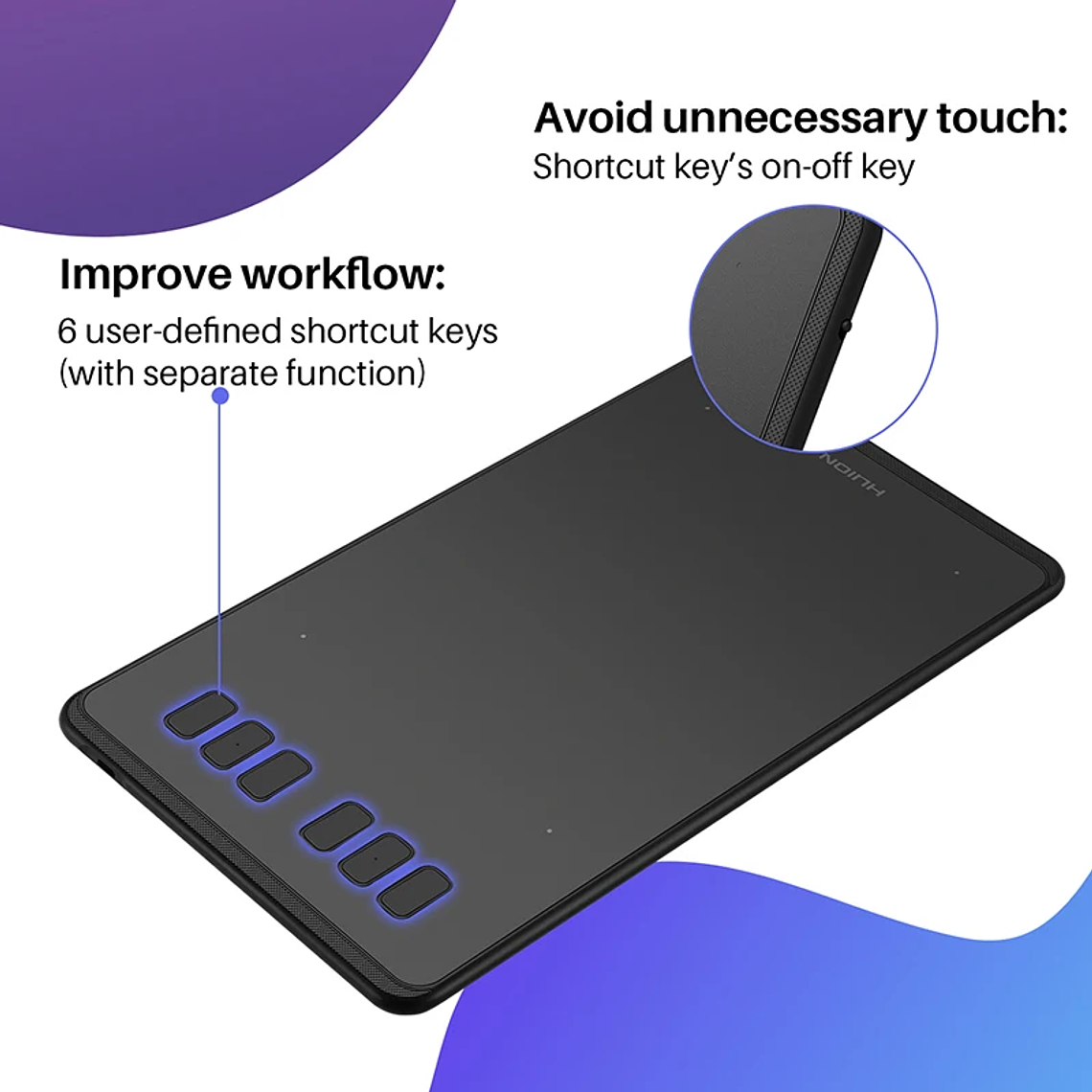 HUION-Tabletas gráficas ultraligeras H640P H950P, Tablet Digital con bolígrafo de dibujo, Stylus sin batería, para PC, teléfono Android mesa digitalizadora huion 3