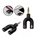 Adaptador divisor de auriculares para jugadores, Microfone P2 X P3 - Miniatura 4