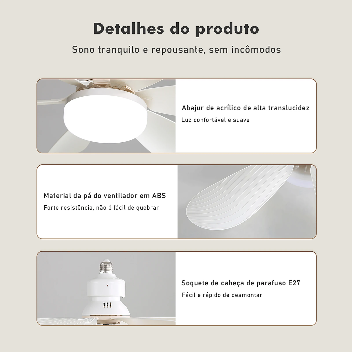Lámpara de ventilador de techo, ventilador de techo con LED, lámpara de ventilador de techo, lámpara de techo, desde Brasil 5
