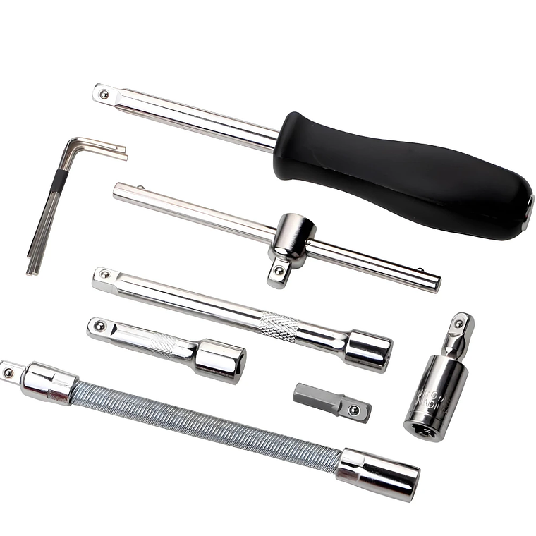 Kit de herramientas 46 piezas Llave de trinquete reversible con estuche Juego de casquillo para mantenimiento y reparación 3