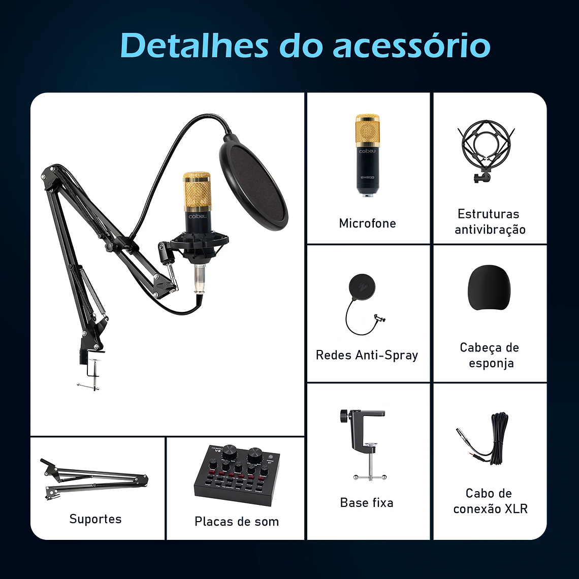 Micrófono articulado de brazo Bm800 para PC Brasil electrónica de consumo brazo ARM ARM ARM micrófono articulado 5