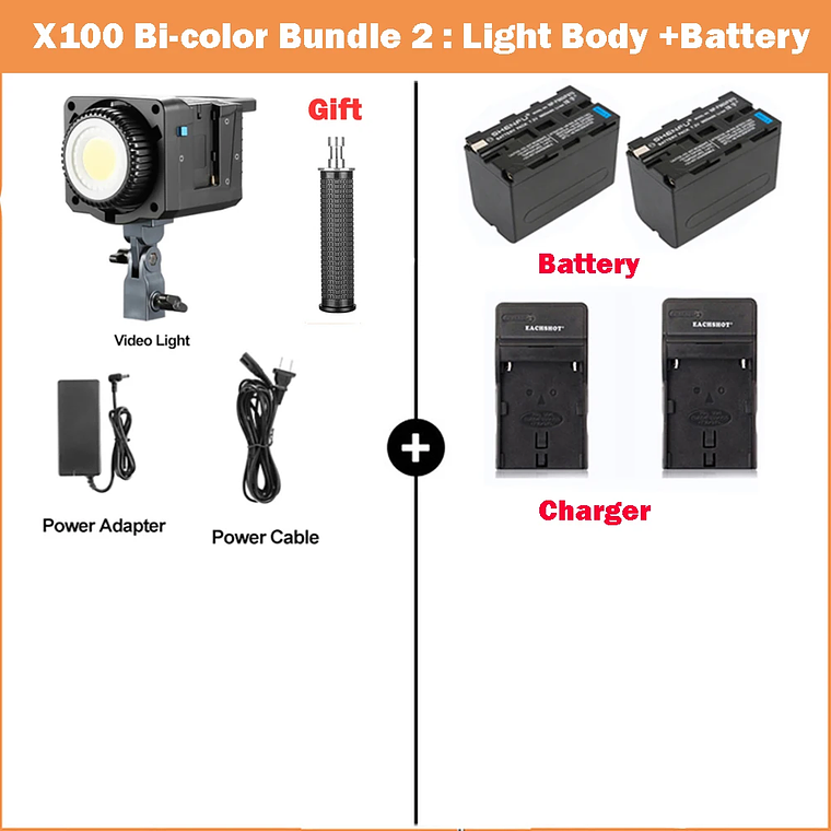 Sokani X100 Luz LED bicolor para vídeo, iluminación de montaje Bowens para fotografía, grabación de vídeo, disparo al aire libre, X100, 100W, RGB 13