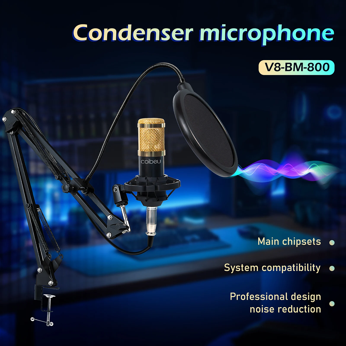 Micrófono articulado de brazo Bm800 para PC Brasil electrónica de consumo brazo ARM ARM ARM micrófono articulado 9