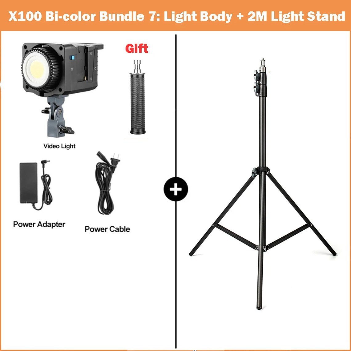 Sokani X100 Luz LED bicolor para vídeo, iluminación de montaje Bowens para fotografía, grabación de vídeo, disparo al aire libre, X100, 100W, RGB 16
