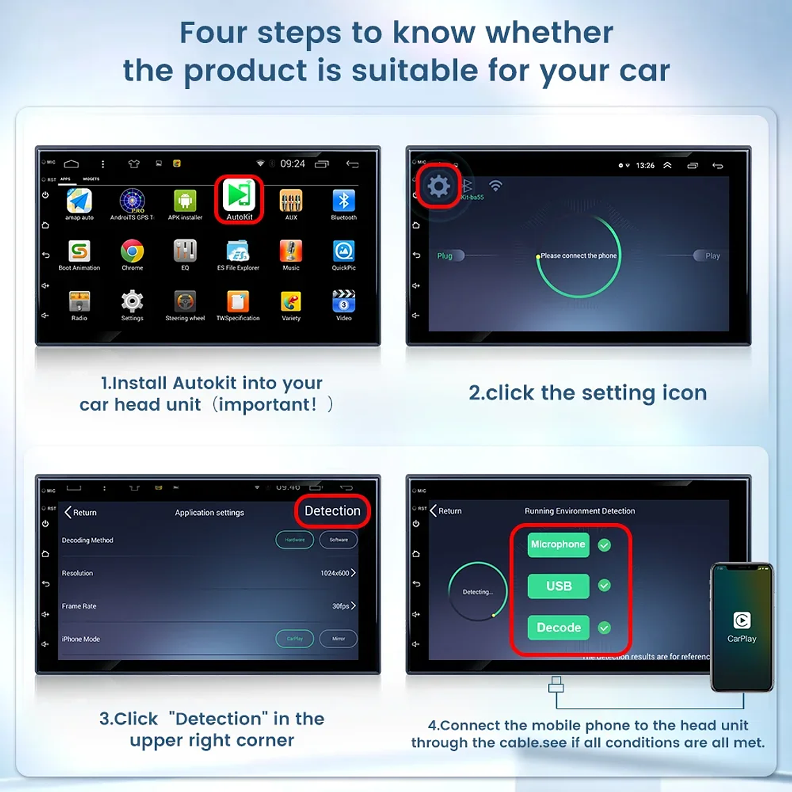 Gran oferta CarlinKit USB inalámbrico y con cable CarPlay Dongle Android Auto AI Box Mirrorlink reproductor Multimedia para coche Bluetooth conexión automática 10