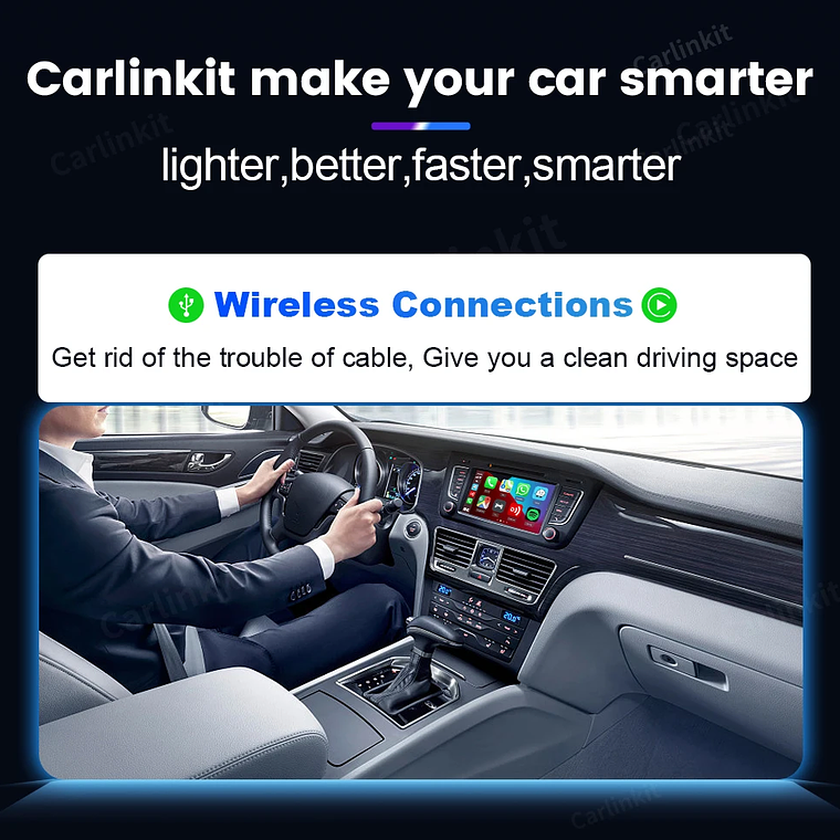 Carlinkit 4,0 CarPlay inalámbrico Android Auto cableado a adaptador inalámbrico para Vw Skoda Toyota Peugeot Kia Mazda IPhone teléfono Android 15