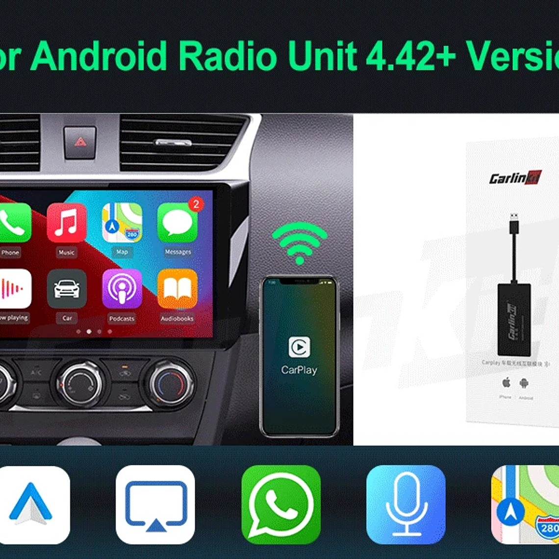 Gran oferta CarlinKit USB inalámbrico y con cable CarPlay Dongle Android Auto AI Box Mirrorlink reproductor Multimedia para coche Bluetooth conexión automática 14