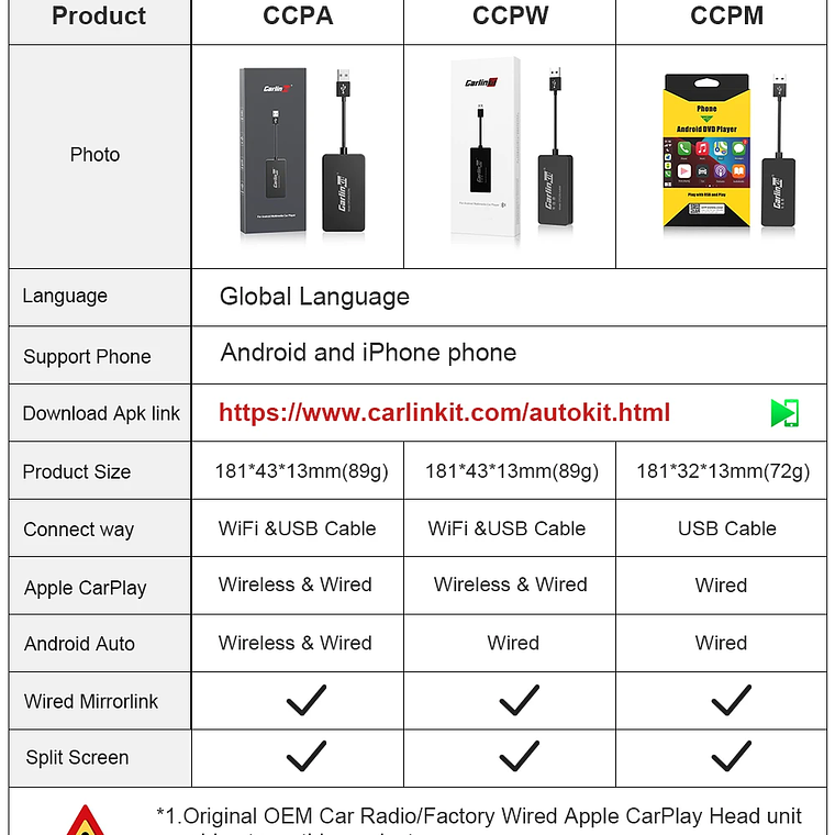 Gran oferta CarlinKit USB inalámbrico y con cable CarPlay Dongle Android Auto AI Box Mirrorlink reproductor Multimedia para coche Bluetooth conexión automática 16