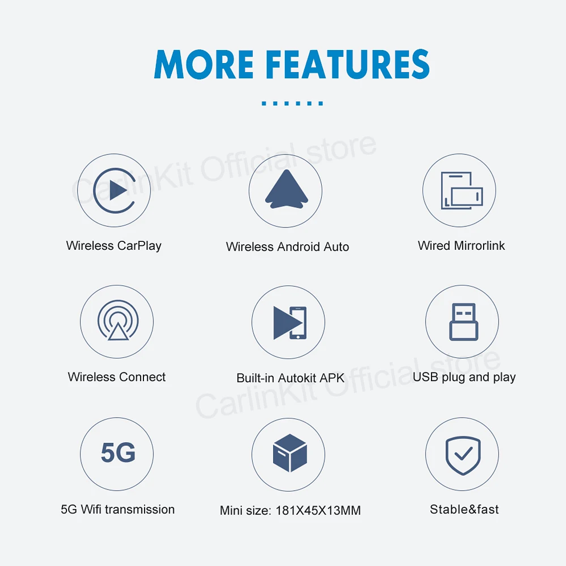 Gran oferta CarlinKit USB inalámbrico y con cable CarPlay Dongle Android Auto AI Box Mirrorlink reproductor Multimedia para coche Bluetooth conexión automática 19