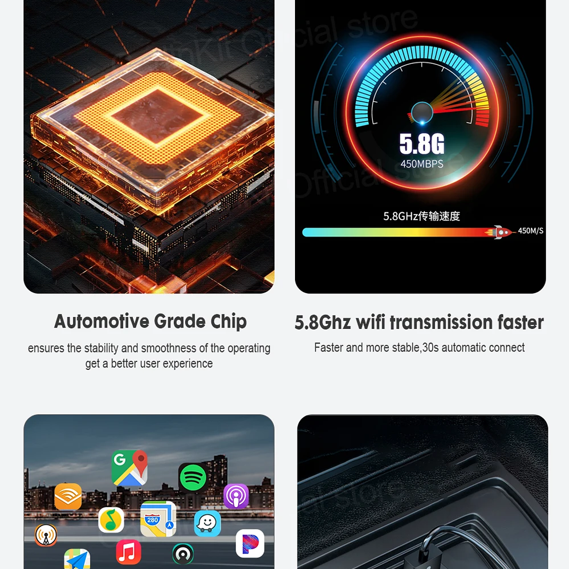 Gran oferta CarlinKit USB inalámbrico y con cable CarPlay Dongle Android Auto AI Box Mirrorlink reproductor Multimedia para coche Bluetooth conexión automática 23