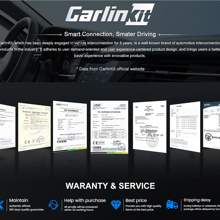 Carlinkit 4,0 CarPlay inalámbrico Android Auto cableado a adaptador inalámbrico para Vw Skoda Toyota Peugeot Kia Mazda IPhone teléfono Android 26