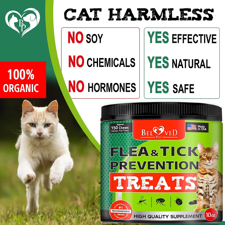 FCJ Salmon Fish Taste Chewable Pills for Cats Revolution Oral Flea Treatment Natural Pest Control Insect Repellents CANNOT Be 4
