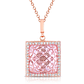 TD Collette Z Rose Plated Sterling Silver Fine Pendant Necklace with Pink Cubic Zirconia Square - Miniatura 1