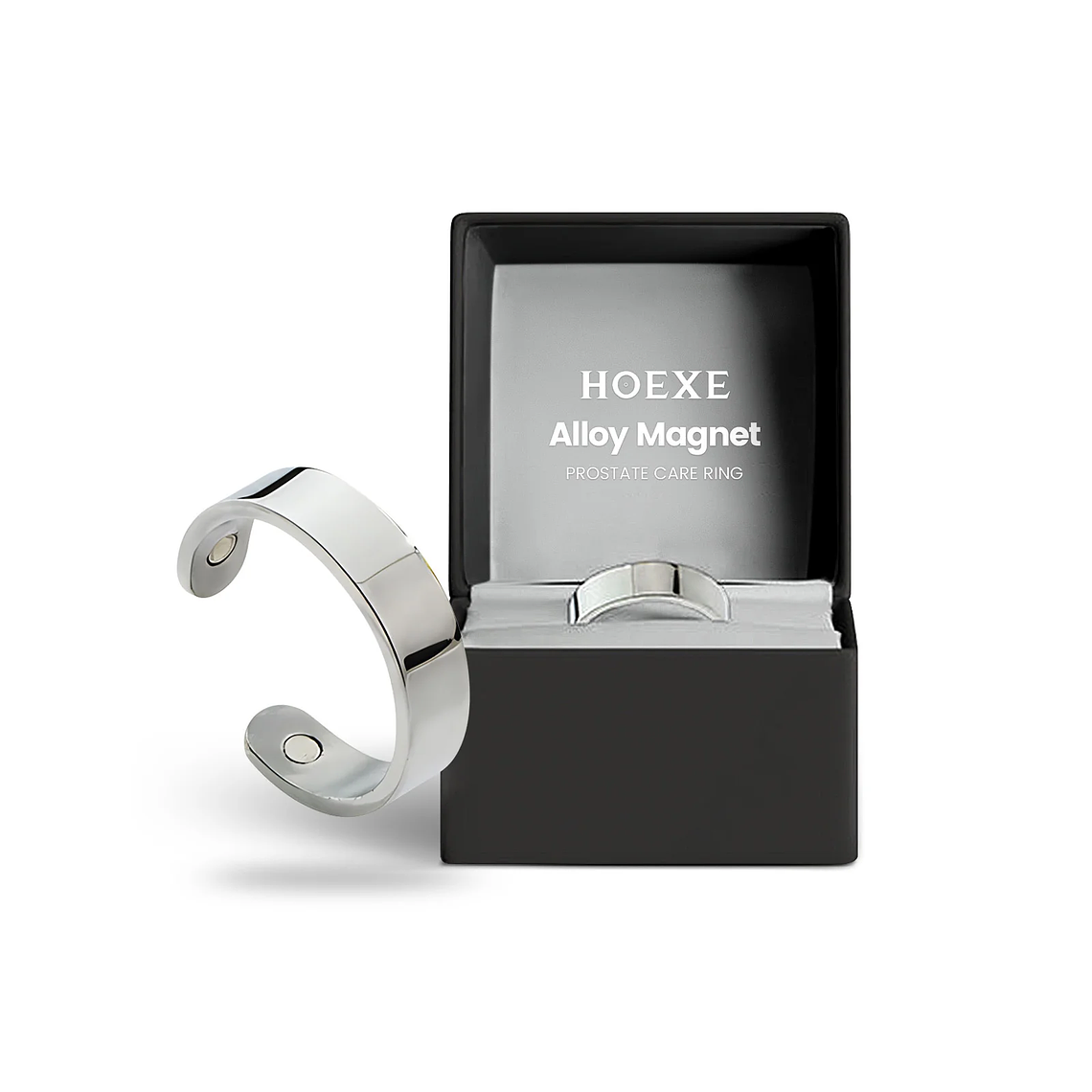 Hoexe Men's Daily Accessory Ring Comfortable Sports Portable Silver Magnetic Fine Ring 1