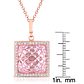 TD Collette Z Rose Plated Sterling Silver Fine Pendant Necklace with Pink Cubic Zirconia Square - Miniatura 3