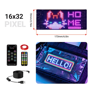 Hot Cross-Border Sale Full-Color for Bluetooth APP Smart Truck Rear Window Display LED Eyes Soft Presentation Equipment