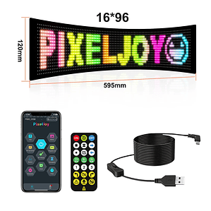 Hot Cross-Border Sale Full-Color for Bluetooth APP Smart Truck Rear Window Display LED Eyes Soft Presentation Equipment